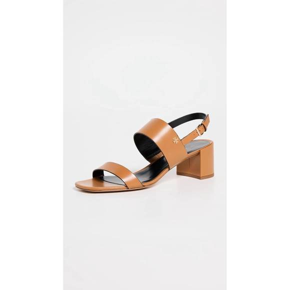 TORY BURCH Shoes - NEW TORY BURCH women's double t heel sandals in caramel corn/perfect black
